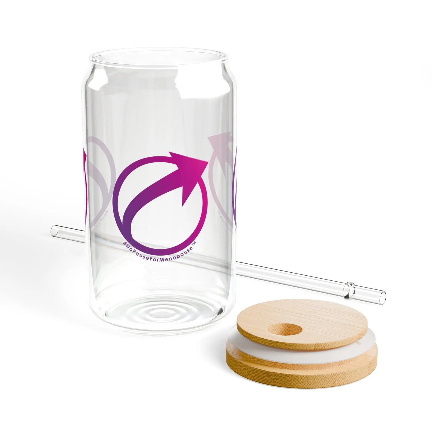 "#NoPauseForMenopause" Sipper Glass Printify