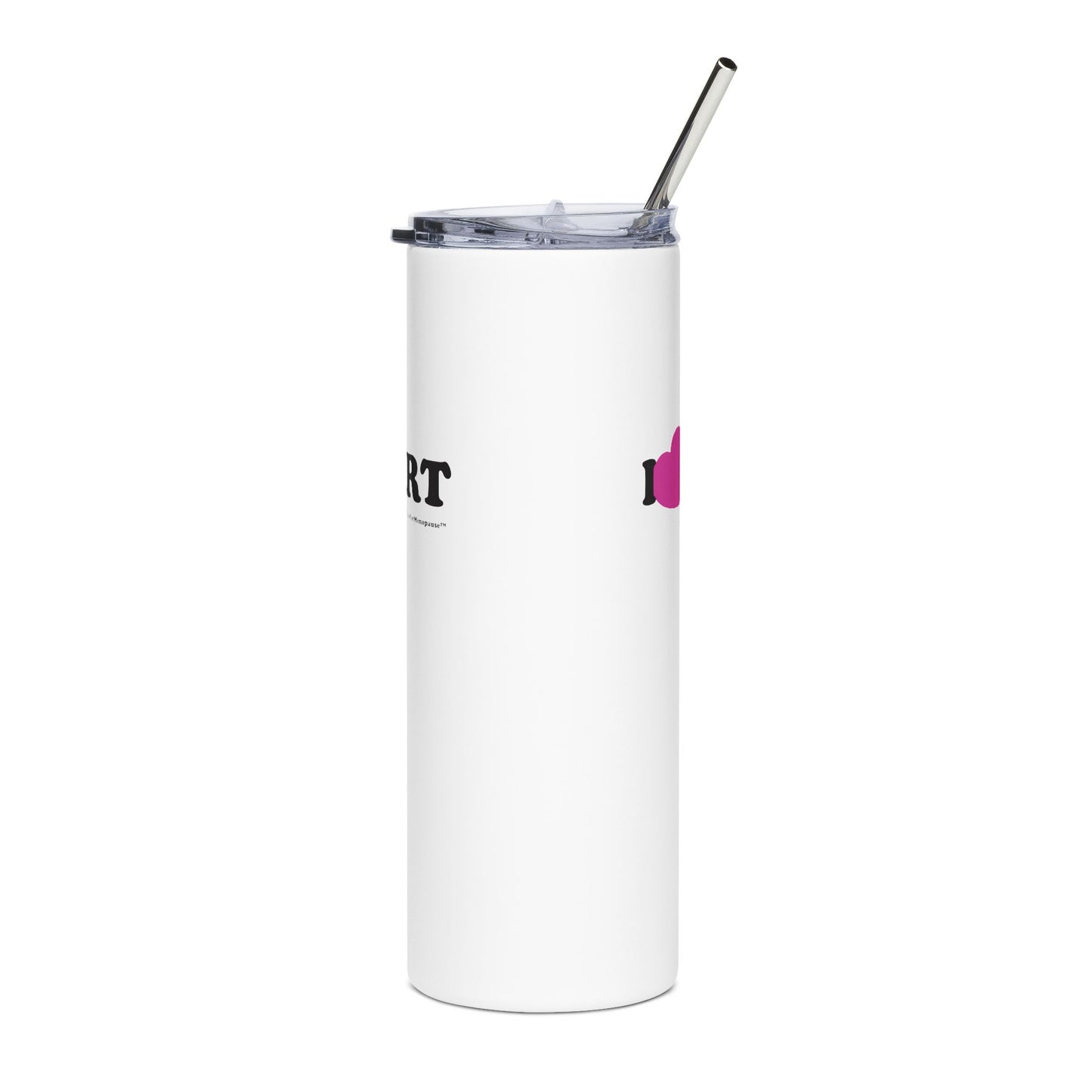 "I Heart HRT" Tumbler (Linear) - #NoPauseForMenopause