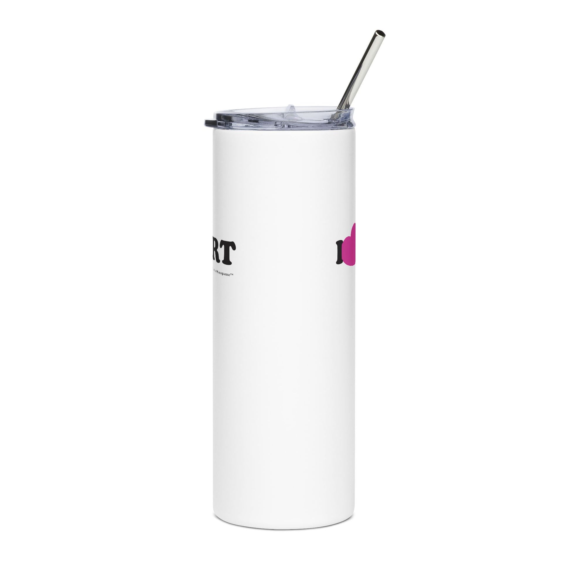 "I Heart HRT" Tumbler (Linear) - #NoPauseForMenopause