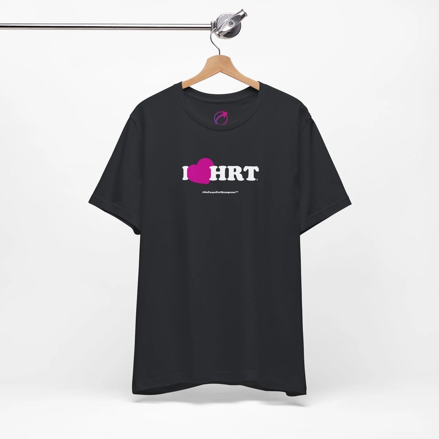 "I Heart HRT" Unisex Tee (Linear) - #NoPauseForMenopause