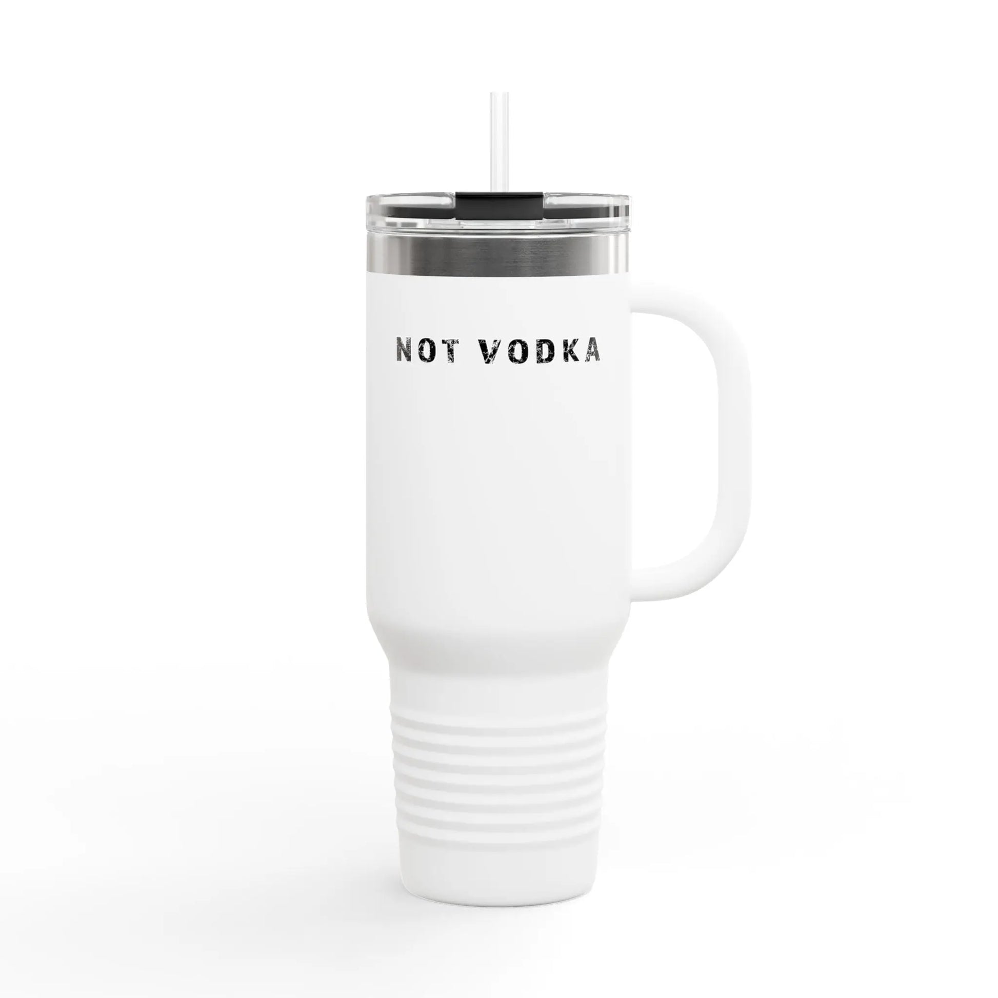 "Not Vodka" Travel Mug Printify