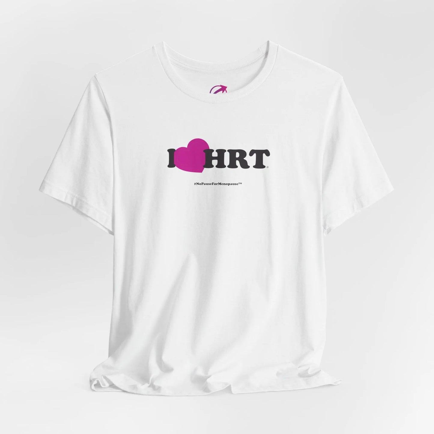 "I Heart HRT" Unisex Tee (Linear) - #NoPauseForMenopause