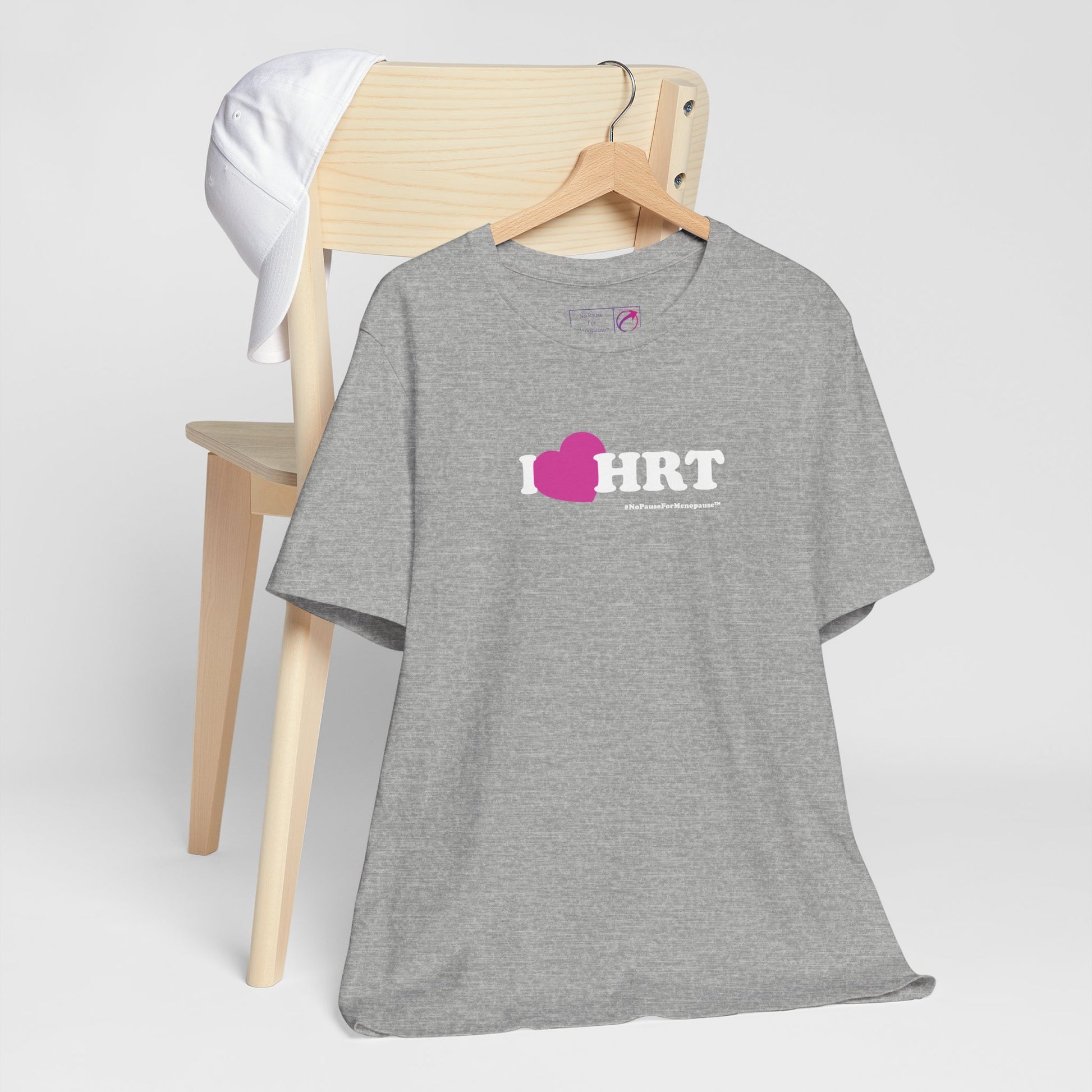 "I Heart HRT" Unisex Tee (Linear) - #NoPauseForMenopause
