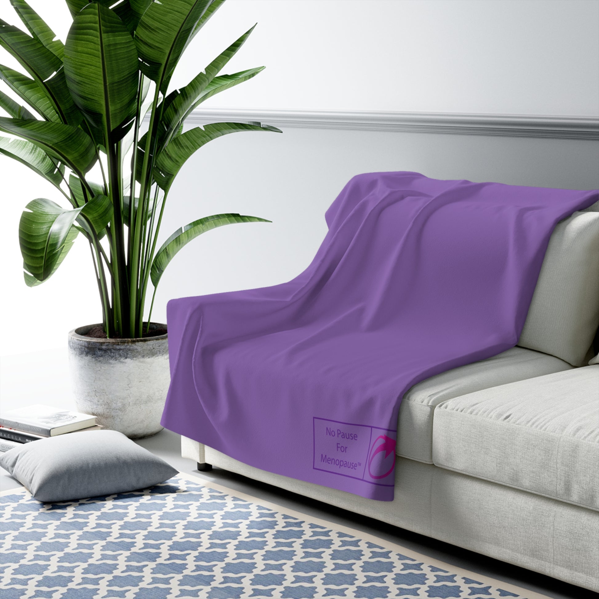 "No Pause For Menopause" Sherpa Fleece Blanket - #NoPauseForMenopause