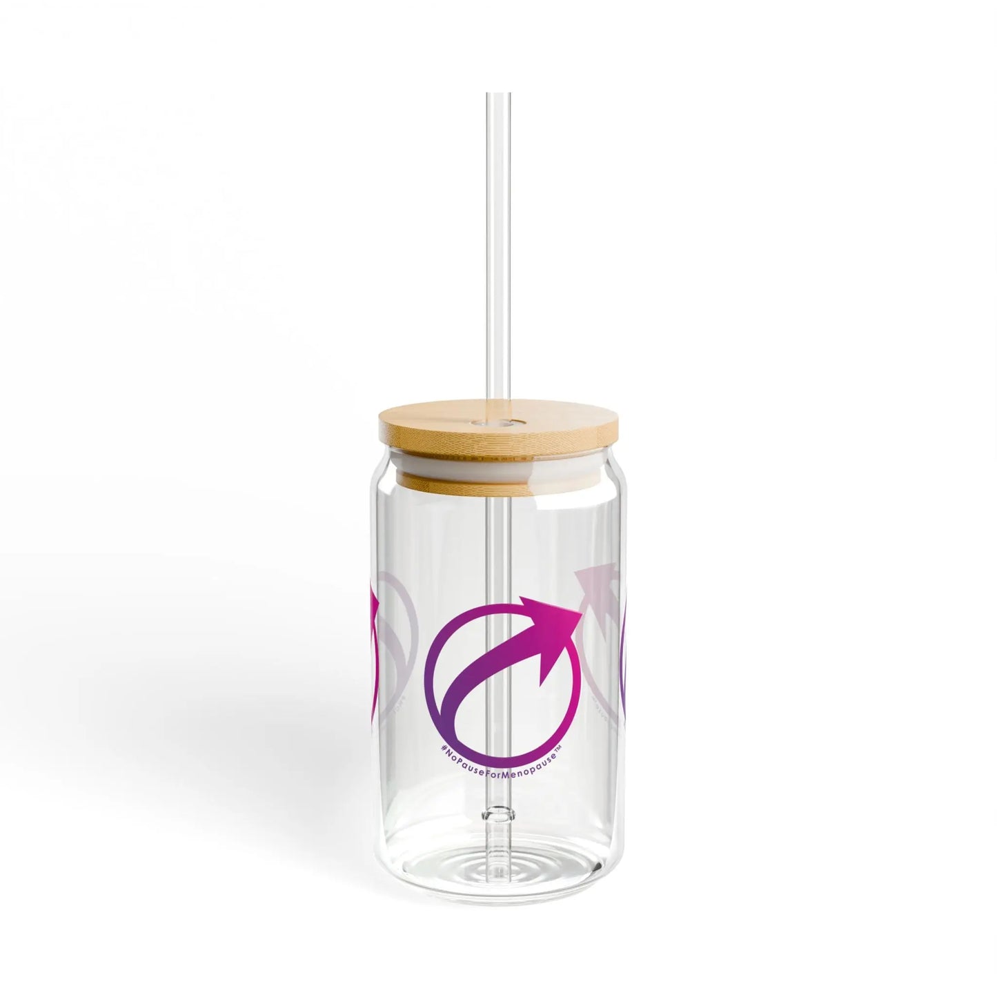 "#NoPauseForMenopause" Sipper Glass Printify