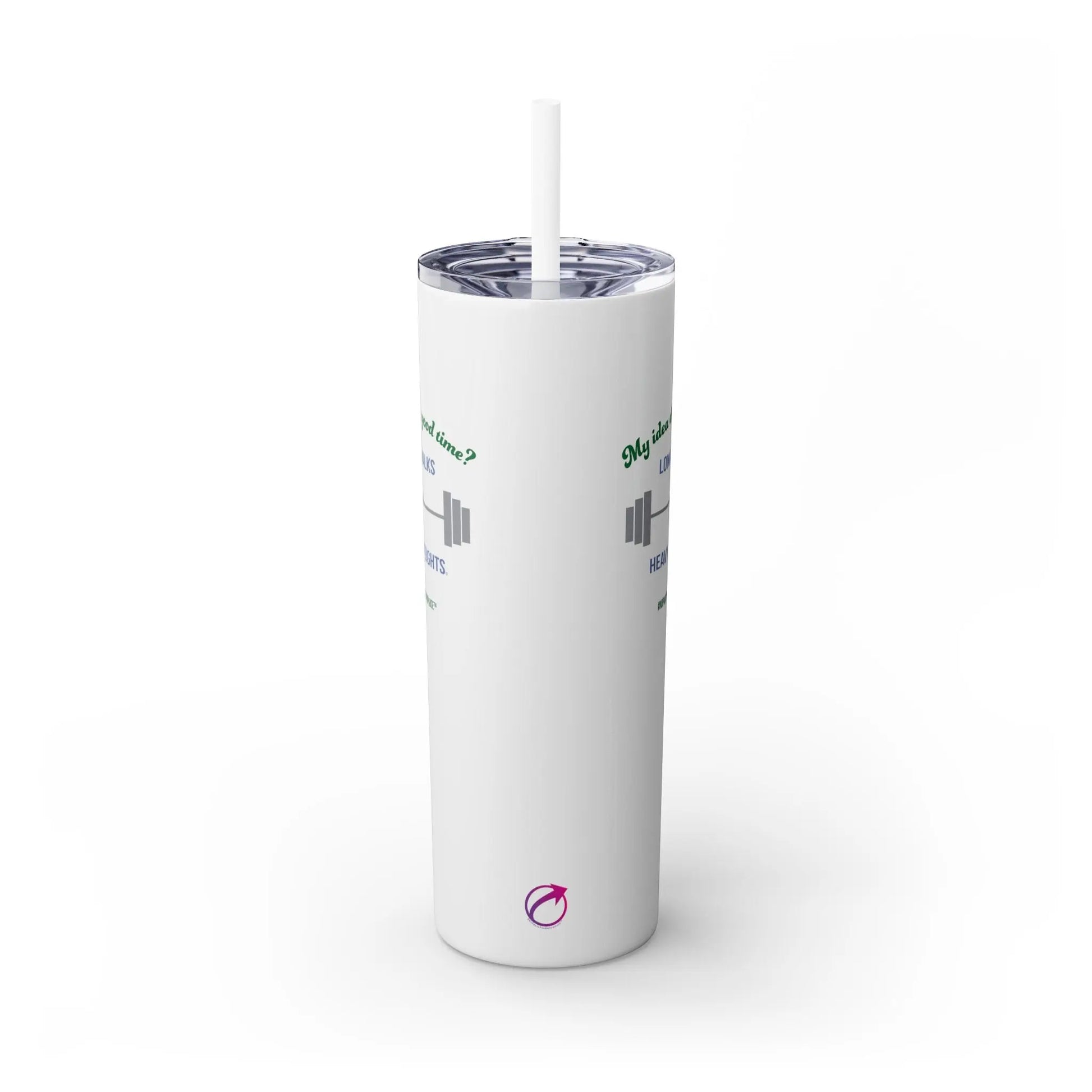 "Long Walks & Heavy Weights" Skinny Tumbler Printify
