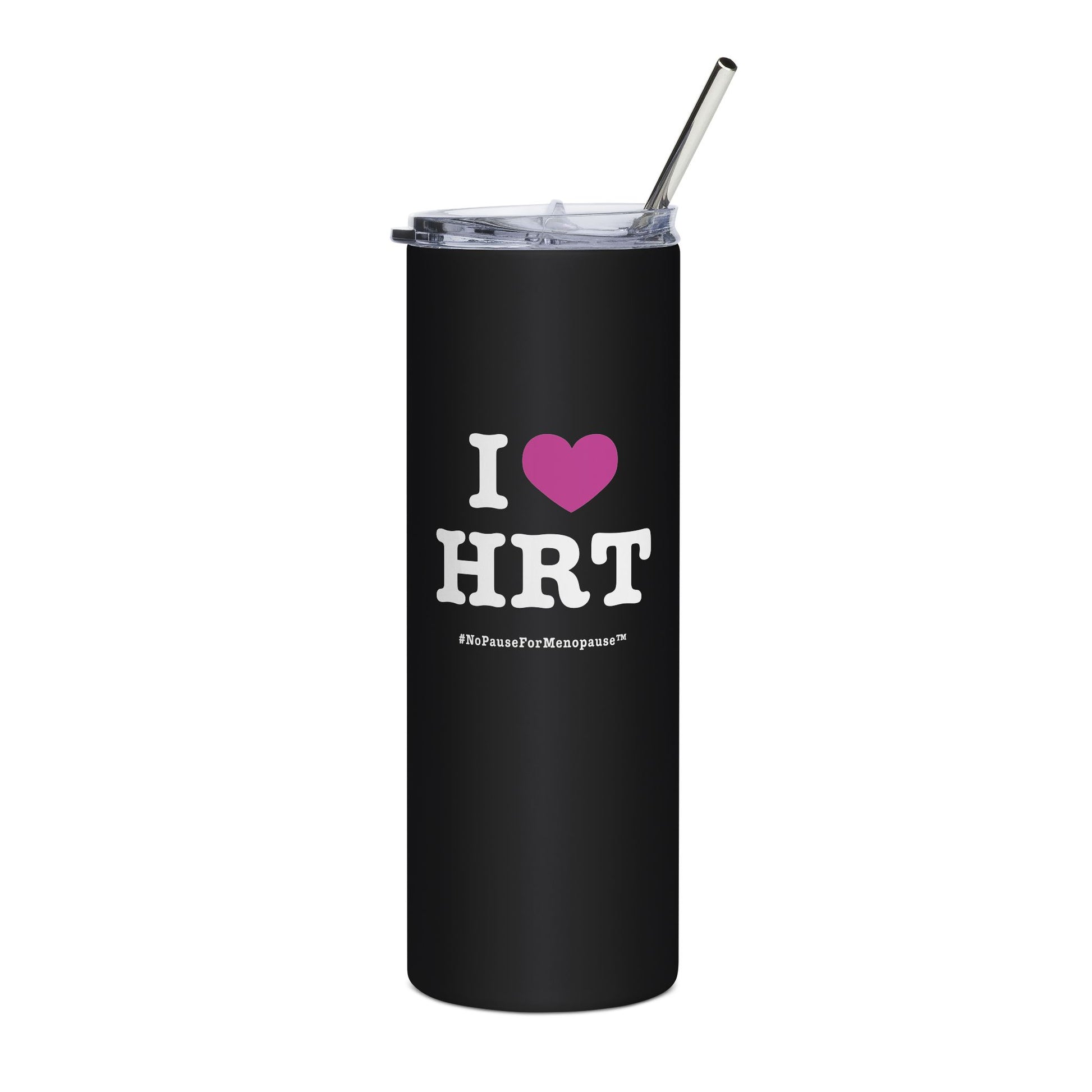 "I Heart HRT" Tumbler - #NoPauseForMenopause